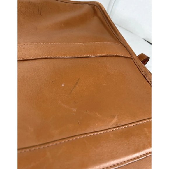 Coach Brown Leather Multi Compartment Briefcase w/ Replacement Strap- Distressed - Picture 10 of 12